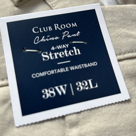 NWT Club Room khaki pants. Size 38x32 - Picture 6 of 6